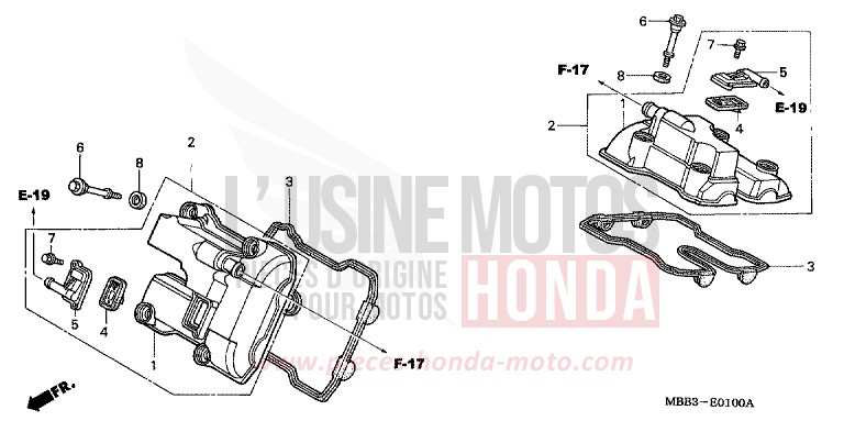 ZYLINDERKOPFDECKEL von VTR "FireStorm" PEARL SHINING YELLOW (Y124) von 1997